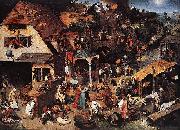 Pieter Bruegel the Elder Netherlandish Proverbs oil painting reproduction